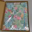 Clipboard Folio with Notepad for Letter Size (11" x 8.5"), 5 Extra Folders with Storage 10 Pockets, 39 File Folder Labels, Elastic Closure Spiral Clipboard with Storage(Cactus Flowers)