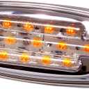 Maxxima M72270YCL Amber LED Clear Lens Oval Clearance Marker Light with Stainless Steel Bezel