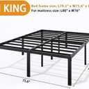 LUMUNANCE Metal Bed Frame California King Size - 18 Inch Heavy-Duty Cal King Platform Bed Frame No Box Spring Needed, Easy Assembly, Noise-Free, Sturdy Mattress Foundation, Underbed Storage Space