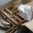 COLAMY Wooden Dining Chairs Set of 4, Modern Fabric Upholstered Kitchen Side Chairs, Farmhouse Dining Room Chair with Foot Pegs, Beige