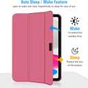 HGWALP Clear Case for iPad (A16) 11th Generation 11lnch (2025),iPad 10th Generation 10.9" (2022),Stand Cover with Hard Translucent Back, Support Touch lD,Auto Wake/Sleep&Stylus Holder-Watermelon Red