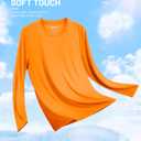 TACVASEN Men's Long Sleeve UPF 80+ Shirts Sun Protection UV SPF Shirts Rash Guard Fishing Running Quick Dry Lightweight (Orange, L)