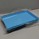 US Acrylic Coastal Plastic Serving Trays (Set of 4) 15 x 10 | Large Unbreakable Reusable Rectangular Party Platters | Serve Appetizers, Fruit, Veggies, & Desserts | BPA-Free & Made in USA