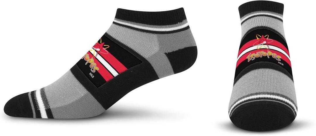 For Bare Feet Minor League Baseball Unisex For Bare Feet Milb Streak No Show Sock (Large, Team)