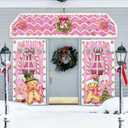 2 x 3 Pcs Pink Large Christmas Gingerbread Door Stickers Peppermint Gingerbread Candy Door Decal for Party Decoration Xmas Theme Supplies Window Floor Clings Wall Decals