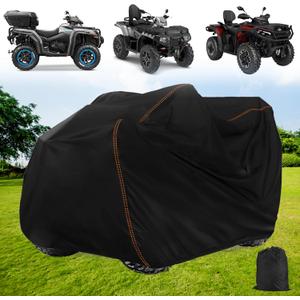 QYMOTO ATV Cover,420D Large ATV Cover XXL 2-UP,4 Wheeler Quad Durable Waterproof Outdoor Full Protection Windproof for CFMOTO Cforce 600 1000 Tour,Polaris Sportsman 570,Can am Outlander 570 850
