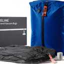 Vacuum Bags for Travel Luggage with Wireless Pump, Revolutionary Reusable Compression Bags for Carry On Suitcases and Backpack, Vacuum Seal Packing cube for Cloth (2PC + PUMP Gray & Blue)