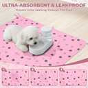 Fostanfly Washable Pee Pads for Dogs, 2 Pack Large 36"x41" Ultra-Absorbent and Leak-Proof Non-Slip Reusable Potty Training Pads for Dogs, Cats, Puppy, Potty of Add 8 Lanyards, Pink