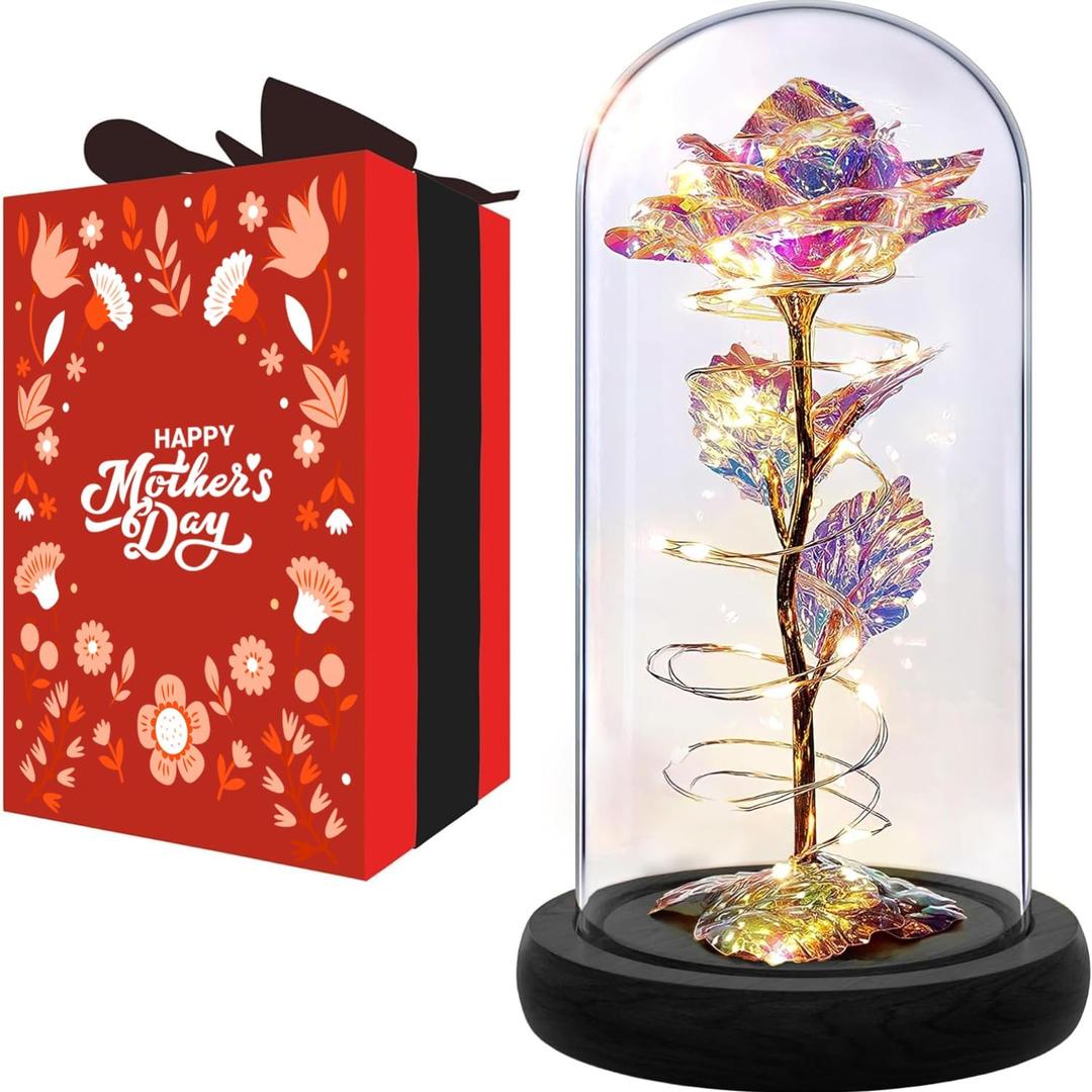 Norcalway Eternal Mothers Day Rose Gifts for Mom - Forever Rose in Glass Dome, A Gift of Lasting Love for Mom