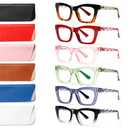 ZOECENT 6 Pack Oprah Style Reading Glasses for Women Blue Light Blocking Computer Square Readers with Spring Hinge (Multicolor, 0.50x)