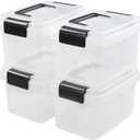 2 L Clear Mini Plastic Storage Box, Tiny Clear Storage Bin, 4-Pack
