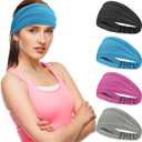 Sukeen Cooling Workout Headbands Women Men, Wide Stretchy Non-Slip Moisture Wicking Hairband, Sports Running Sweat Bands (Black/Blue/Rose Pink/Grey)