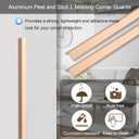 2pcs 48" Gold Metal Corner Protectors, Aluminum Self Adhesive Corner Guards, Metal Wall Edge Protector Strip, Furniture Corner Protectors, Edge Trim for Cabinets and Kitchen Islands(0.8"x0.8")