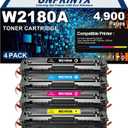 218A Toner Cartridge Replacement for HP 218A W2180A W2181A W2182A W2183A 218X Toner Cartridge Compatible with HP Color Pro MFP 3301cdw 3301fdw 3301sdw Pro 3201dw Printer ( 4 Pack, Smart Chip )