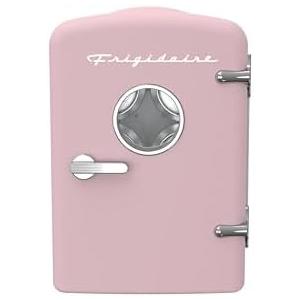 Frigidaire EFMIS171 Retro Mini Portable Personal Fridge - Ideal for Home, Office or Dorm - Includes Carrying Handle, AC/DC Wall/Car Charger (Pink)