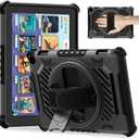 ROISKIN for Flre HD 8 & 8 Plus Case 12th/10th Generation (2024/2022/2020 Release) with 360 Kickstand Hand Strap for Kids