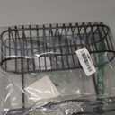 mDesign Steel Over Cabinet Door Hair Care, Hot Styling Tool Organizer Storage Basket for Hair Dryer, Flat Irons, Curling Wands, Straighteners, Space Saving, 3 Sections, Concerto Collection, Bronze