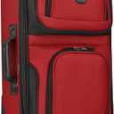 U.S. Traveler Lightweight Rolling 20" Carry On Luggage Softside Suitcase, Red, 2 Wheel Single