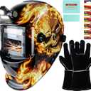 Welding Hood Auto Darkening Welding Helmet with Light True Color 1/1/1/2 Top Optical Clarity Wide Shade 9-13 Welding Mask with Grinding Weld Helmet (KTS-HD104)