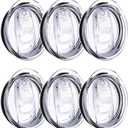 20oz Skinny Tumbler Replacement Lids 6 Pack,Spill Proof Splash Resistant Silicone Sliding Covers,Straw Friendly, BPA Free