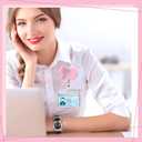 4 x Wavwavw Pink Bow Badge Reel Cute Retractable ID Badge Holder Clip Pink Bow Accessories for Nurses' Day Gift Nurse Office Student Teacher Doctor Coworker Employee CNA RN MA LPN Medical(6 Pcs)