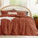 Bedsure Boho Duvet Cover King Size - Terracotta Breathable & Soft Boho Bedding, Machine Washable Comforter Cover for All Seasons, Includes 1 Duvet Cover 104"x90" with 2 Pillow Shams & Zipper Closure
