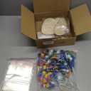 BreezeHug 48 Set Wooden Easter Ornaments to Paint Pre Drawn Wooden Eggs Painting Crafts Hanging Decor DIY Egg Cutouts Ornaments Set Acrylic Paint Gift Bag Greeting Card for Easter Party Supplies