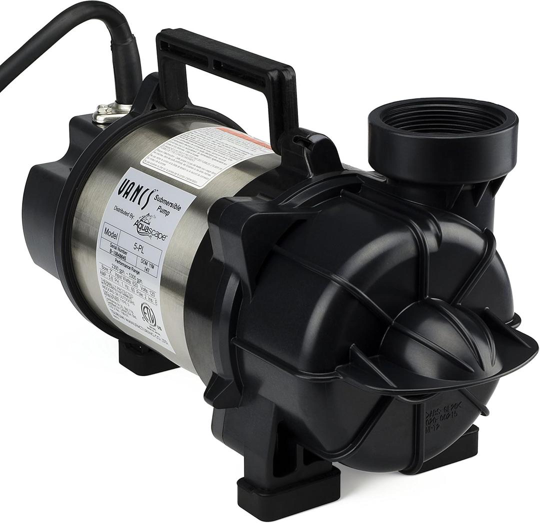 Aquascape Tsurumi 5PL Submersible Pump for Ponds, Skimmer Filters, and Pondless Waterfalls, 5,300 GPH | 29976