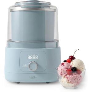 Martha Stewart Ice Cream Maker Machine, 2QT Double Insulated Freezer Bowl