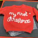 Newborn Baby Girl Boy Christmas Knit Sweater My First Christmas Tree Embroidery Winter Sweatshirt Outfit Fall Clothes (3-6 Months, Red)