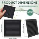 Yaocom 4 Pcs Aluminum Attic Vents 6" x 6" Metal Gable Wall Mesh Shed Vent with Screen Square Louver Grille for Exterior Door House Attic Garage Ceiling