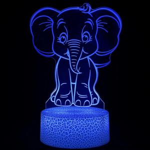 i-CHONY Cute Elephant Night Light for Kids, 16 Colors Dimmable Animal Lamp with Remote, Smart Touch, USB Cable, Room Decor Gift