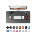 Wisfox Mouse Pad, Leather Desk Pad Protector, Office Desk Mat, Non-Slip Leather Desk Blotter, Laptop Desk Pad, Waterproof Desk Writing Lad for Home Office Decor(Dark Gray, 31.5" x 15.7")