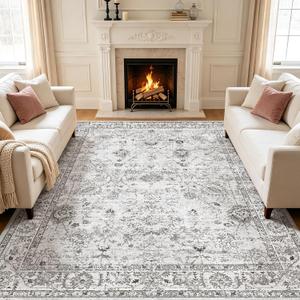Grey Area Rug 8x10 for Living Room Bedroom