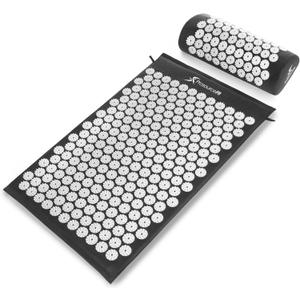 ProsourceFit Acupressure Mat and Pillow Set for Back/Neck Pain Relief and Muscle Relaxation (Large, Large - Black/White)