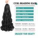 French Curl Braiding Hair, 26 Inch 8 Packs Pre Stretched Wave Braiding Hair Extensions Bouncy Loose French Curl Crochet Braids for Black Women (1B, 26 Inch)