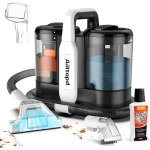 Portable Carpet & Upholstery Spot Cleaner Machine,15Kpa Deep Cleaning for Rug, Pet, Couch,Stairs & Car, Handheld Furniture Cleaner Machine with 2 Size BrushHead & Self-Cleaning System