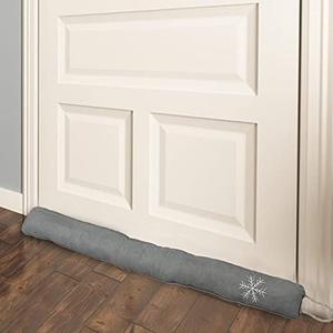Simply Genius Cold Weather 35 Inch Door Snake Draft Stopper - Wind Blocker for Door Bottom and Window Draft Stopper - Gray