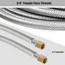 ATKKE 24FT High Pressure Propane Extension Hose with Conversion Couplings Kit, Steel Braided Propane Gas Line with Pipe Fitting 3/8" Flare for BBQ Grill, Heater, Fire Pit