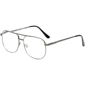 The Intellectual Metal Clear Bifocal Aviator Reader, Cheaters Reading Glasses, Men Women (Gunmetal, 2.5, x)