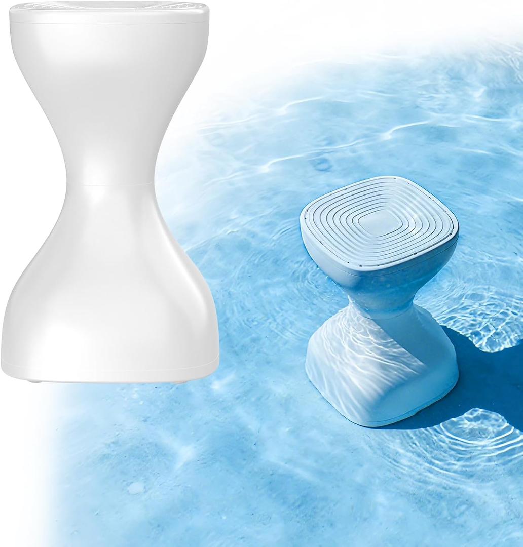26" Pool Stools for Underwater, Pre-Weighted Pool Bar Stool Prevents Floating, Easy Assembly Non-Float Submersible Seats, Vinyl-Safe Waterproof Chairs for Inground Pool, Sun Shelf & Patio-White