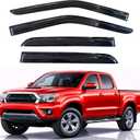 KPY Rain Guards Fit for 2005-2015 Toyota Tacoma Double Cab, Out-Channel Window Visors Vent Wind Deflectors 4PC, Truck Accessories for 05-15 Tacoma Crew Cab (Full-Size Cabs Only)