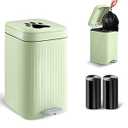 Kopuncare Dog Poop Trash Can Outside, 5L/ 1.3 Gal Dog Poop Bucket with Lid, Foot Pedal, Dog Waste Container with 40 Bags, Lid Soft Close for Pet, Green