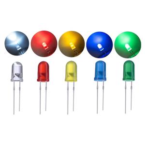 50 PCS Colorful 5mm LED Light Diodes, LED Circuit Assorted Kit for Science Project Experiment (10pieces/Color)