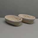 P&P CHEF Sourdough Bread Proofing Basket Set of 2, 10 Inch Oval Dough Proofing Bowls, Sourdough Bread Baking Supplies for Bakers, Handmade Rattan Baskets with Cloth Liner