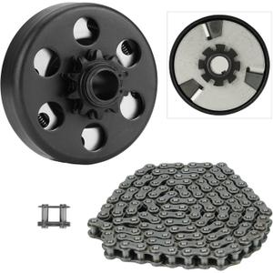 Centrifugal Clutch, Go Kart Clutch 3/4 Bore 10T with #40 41 420 Chain for Mini Bike, Go Kart, predator 212, Lawnmower and Honda GC GX 2-6.5HP Engine GC160 GC190 GX120 GX140 GX160 GX200 (3/4" Bore 10T w/ #40 41 420 Chain)