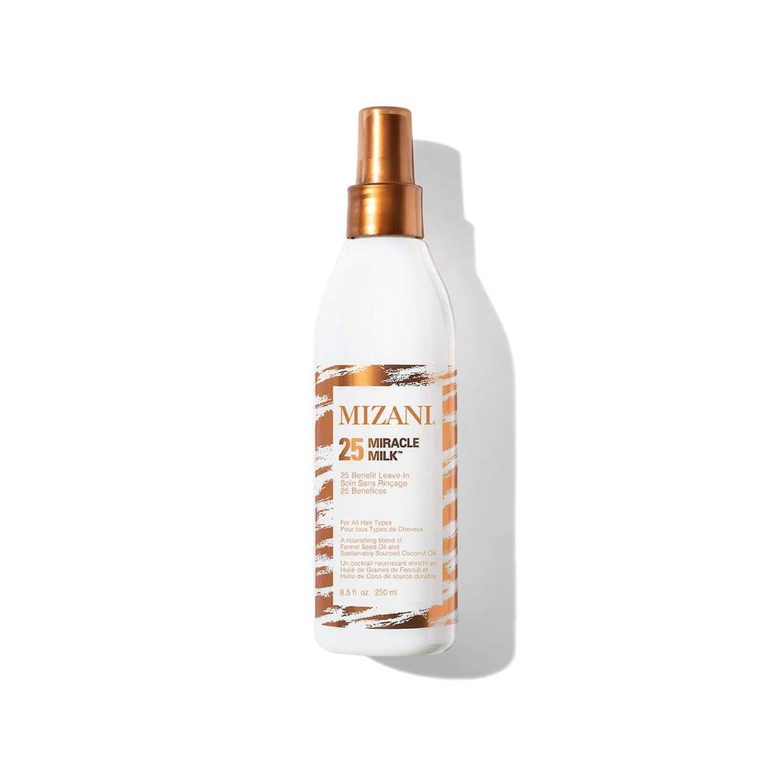 Mizani 25 Benefit Miracle Milk - Leave in Conditioner for Curly Hair, With Coconut Oil, Curl Detangler Spray, Anti Frizz Heat Protectant, No Drying Alcohols, Paraben-Free (8.5 Fl Oz (Pack of 1))