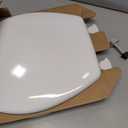 Mayfair Athens Toilet Seat, Easy Clean Hinges and Durable Wood Seat, Round, White