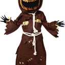 Spooktacular Creations Scary Scarecrow Costume for Kids, Halloween Costume for Boys w/Pumpkin Head, Pumpkin Outfit for Boys (3T(3-4 yr))
