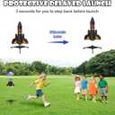 Rocket Launcher for Kids, 200 ft Self Launching Motorized Rocket Toy with LED and Safety Parachute Land, Outdoor Toys Cool Birthday for Boys Ages 8-12 (Orange), Medium-sized rocket